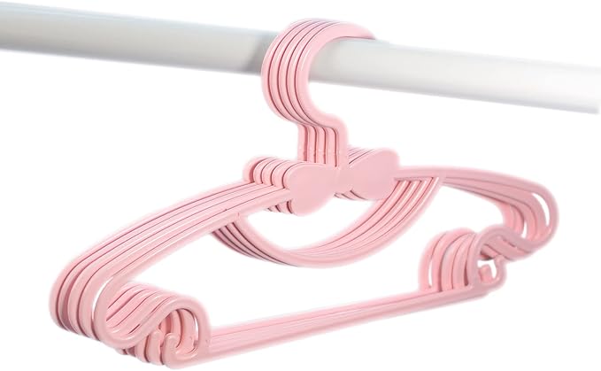 YYaaloa 60pcs Kids Clothes Hangers - Baby & Toddler Plastic Hangers (Pink, 60pcs)