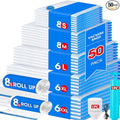 AROIC 50 Pack Vacuum Storage Bags, 5 Sizes + 2 Roll-up (8 Each) Space Saver Vacuum Sealer Bags for Clothing with 1 Electric Pump and 1 Hand Pump, Seasonal Storage Bags for Luggage, Travel Essentials