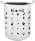 Kids Laundry Basket, Animal Tracks of the Woodlands Laundry Basket Hamper Waterproof Collapsible Storage Bin Organizer for Bedroom Bathroom Boys Girls Kids Nursery Toddler Room Clothes Toys