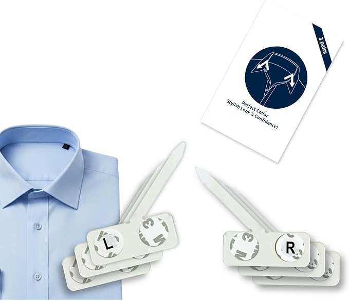 Collar Stays for Men’s Dress Shirts (3 Pairs) - istays Shirt Collar Inserts & Collar Stiffeners, Plastic Collar Stays for Men, Gifts for Him, Office Daily Wear Travel Use