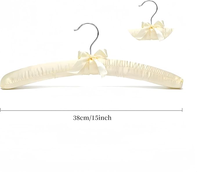 Padded Hangers for Women Clothing Sweater Hangers Satin Hanger No Shoulder Bump for Clothes, Dresses, Weddings, Lingerie (5)