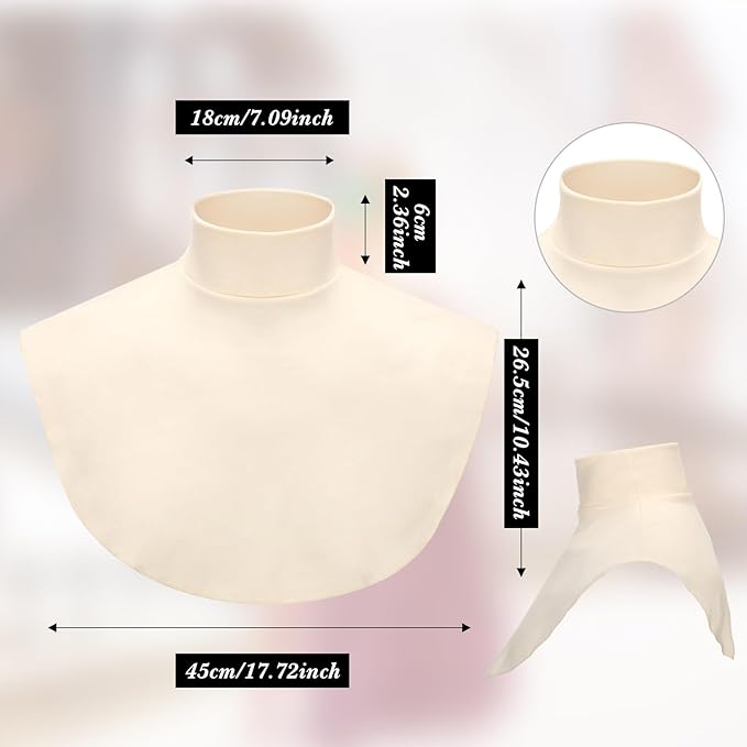 Turtleneck Dickey Extra Large Fake Collar Detachable Dickey Collar Half Mock Turtleneck for Men Women