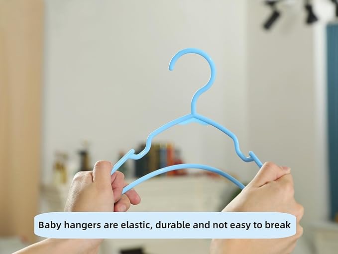 50 pcs White Baby Nursery Closet Hangers,Non-Slip Laundry Infant Pant Hanger for Newborn Clothes,Ultra-Thin Child Coat Hanger for Girl Boy Toddler Kids