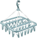 BILIKEYU Folding Hanging Hanger 32 Clips Multi Functional Windproof Socks Clip Clothes Hanger Household PStuff Organizer (C, One Size)