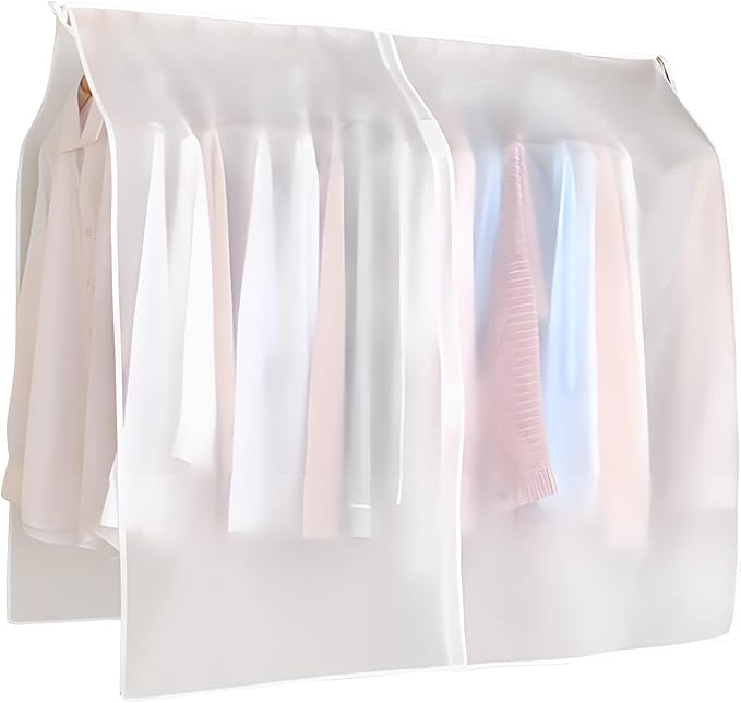 Clothes Rack Cover - Garment Rack Cover, Clothes Covers Protecting Dusts, Clear Garment Bags for Hanging Clothes, Closet Cover for Open Closet (Small - 23.6"W x 47.2"H)