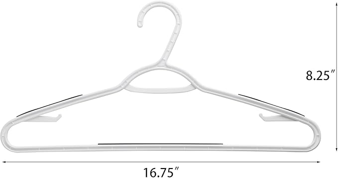 Finnhomy 50 Pack Plastic Hangers, Clothes Hangers with Non-Slip Pads, Space Saving Easy Slide Organizer, Clothes Hanger for Bedroom Closet Wardrobe, Great for Shirts, Pants, Scarves