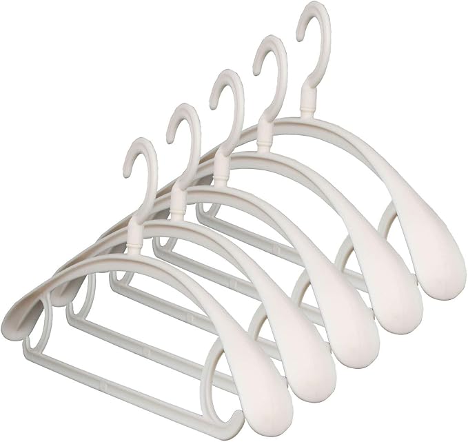 DEDU Plastic Clothes Hangers 20 Pack, Extra Thick Wide Shoulder Coat Hangers with 360° Swivel Hook Non Slip, Sweater Hangers Suit Hanger for Suits, Sweater, Dresses, Pants (Beige)
