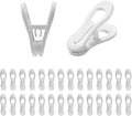 Hanger Clips for Hangers,30 Pcs Multi-Purpose Hanger Clips for Hangers White Finger Clips for Kids Hangers with Clips Plastic Clothes Hangers, Pants Hangers Clips