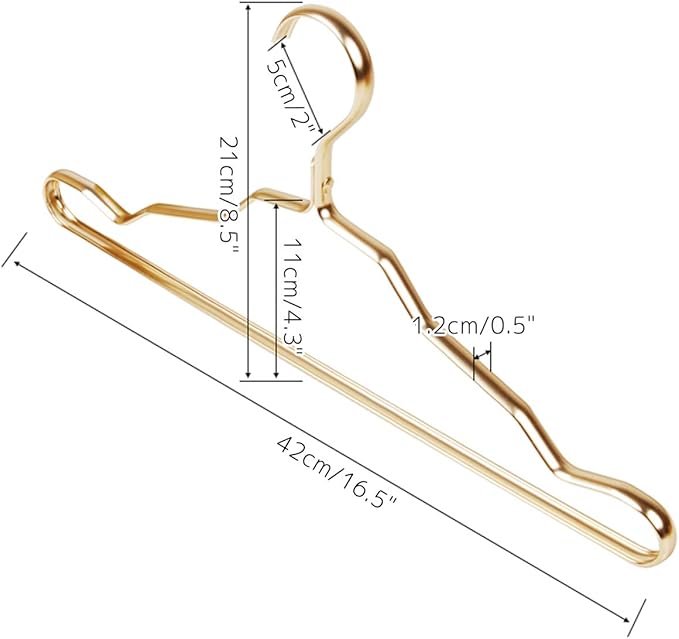 Pack of 10 Stylish Aluminum Metal Coat Suit Clothes Hangers(Golden)