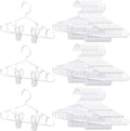 Hsei 5/10/40 Pack Baby Hangers with 10/20/80 Clips, Plastic Kids Pants Hangers for Nursery Closet Top and Bottom Clothes Hanger Set for Newborn Infant Toddler(80 Packs Total,White,10.6 Inch)
