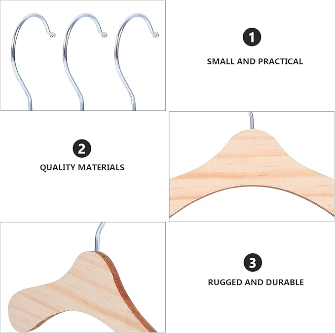 Dog Clothes Hangers:Wooden Pet Clothes Hangers Small Clothing Holder for Pet Dog Cat Clothes Organizer