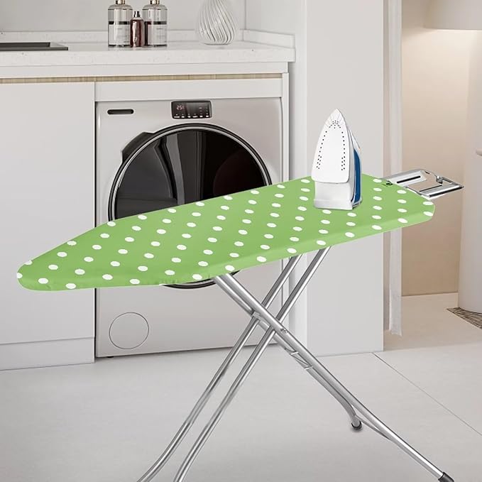 Ironing Board Cover Ironing Accessories with Elastic Edge Thick Iron Cover for Ironing Ventilate Table Top Ironing Board Cover-Green Spot