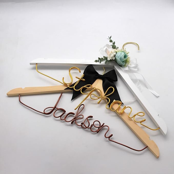 Custom Wedding Dress Hanger for Bride Mrs Bride Accessory Wire Hanger Bridal Gift