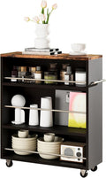 ALBAD Slim Rolling Cart,4-Tier Storage Cart with Wheels,7.9”W Slim Storage Carts with Handle for Kitchen Laundry Narrow Places Bathroom Dining Room Small Spaces
