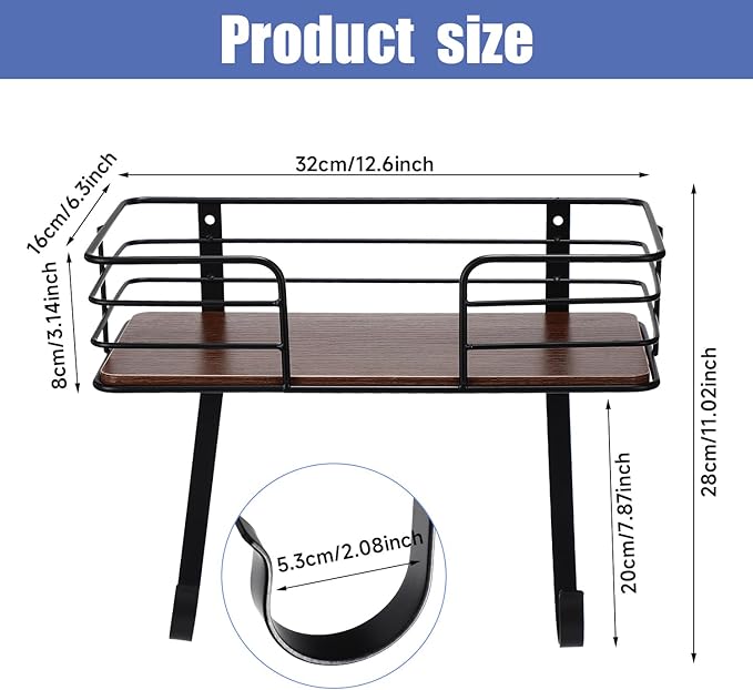 Ironing Board Holder Wall Mount Laundry Room Hanging Iron and Ironing Board Hanger Storage Laundry Room Decor and Organization Fit Most Ironing Boards leg's(Included T&V Shaped)-Black