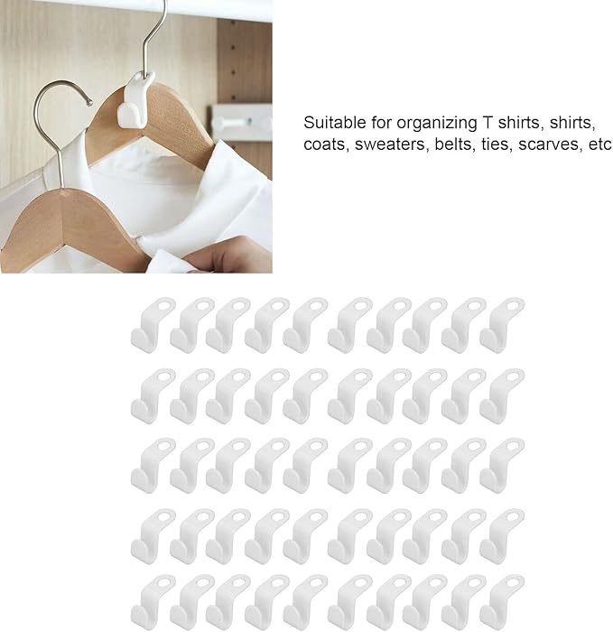 Pilipane Clothes Hanger Connector Hooks, Hanger Extender Clips, Mini Cascading Hanger Hooks for Heavy Duty Space Saving Cascading Connection Hooks, Charpie Huggable Hangers Accessory