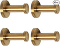 Bathroom Towel Hooks, 4 Pack Round Coat Hooks, Sturdy Wall Mounted Robe Hook, SUS 304 Stainless Steel Heavy Duty Clothes Hanger, Wall Towel Hooks for Bathroom Bedroom Kitchen(2 in, Gold)