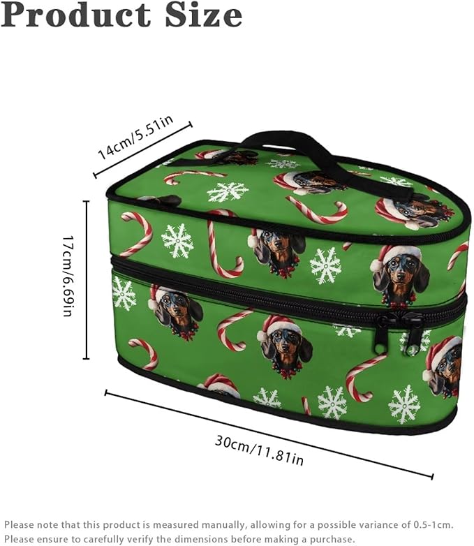 Christmas Iron Case Storage Universal for Most Iron Colorful Cute Steam Iron Storage Case with Smooth Zipper, Crutch Snow Dog