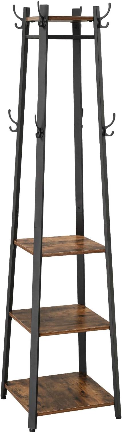 VASAGLE ALINRU Coat Rack with Shelves and VASAGLE 3-Tier Shoe Storage Bench (ULCR80X)