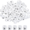 MECCANIXITY Clothes Hanger Marker Colored Hanger Sizer Garment Markers Tag (Number 28, White) for Garment Clothing Color Coding, Pack of 100 Pcs