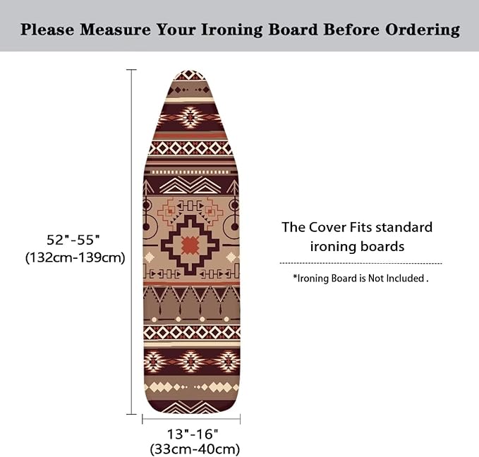 GLENLCWE Retro American Navajo Ironing Board Cover 15x54 Inch,Farmhouse Iron Board Cover Heavy Duty Iron Board Cover Fits All Standard Sizes Covers with Elastic Edge