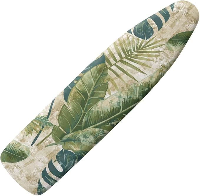Tropical Palm Ironing Board Cover and Pad 15x54 Standard Size Ironing Board Cover with Elastic Edge for Snug and Secure Fit, Thick and Durable Material