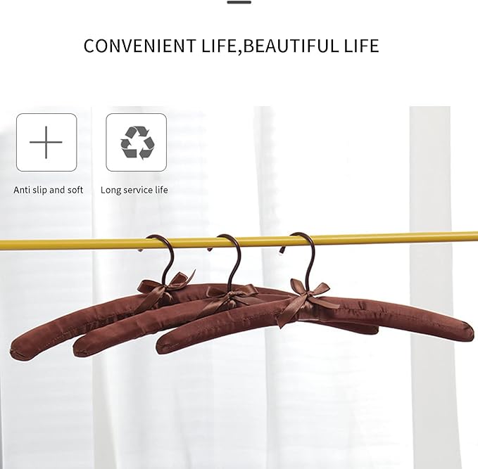 Padded Hangers for Clothes Satin Hangers Clothes Hangers Padded Hanger for Women Sweaters (Solid Color-5pcs)