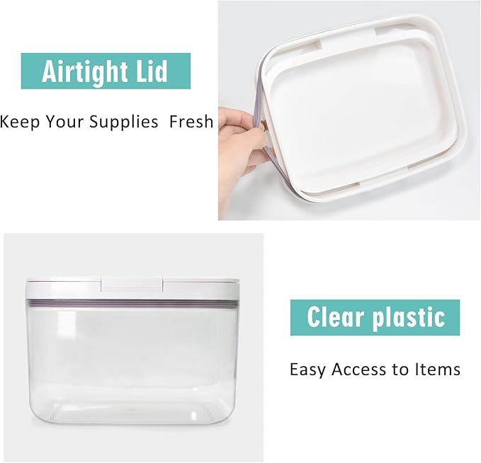 Laundry Pods Container Laundry Pod Holder with Lid, Laundry Room Storage Container for Detergent Pods Laundry Powder Scent Booster Container with Scoop (2 Pack)
