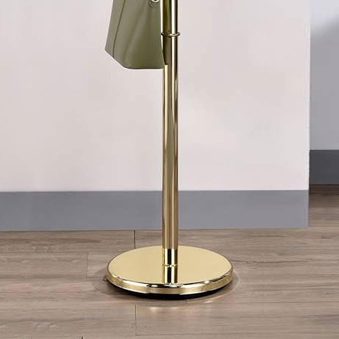 Kings Brand Furniture - Hyre 8 Hook Entryway Hall Tree Coat & Hat Rack Stand, Brass