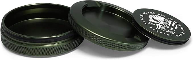 Metal Can | Metal Container for Pouches | Aluminum Used Pouch Storage Tin | Airtight O-Ring Moisture Odor Proof EDC Pocket Tin | Defiance Edition (Forest Green)