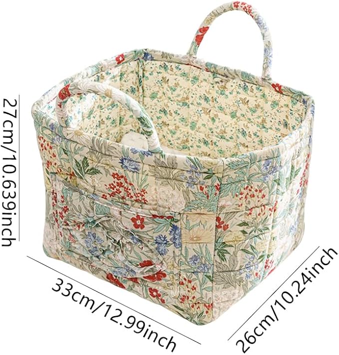 Floral Fabric Storage Basket Car Interior Storage Basket Underwear Sundries Laundry Baskets Supplies Home Organizer Bag (style 10)