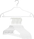 Mawa by Reston Lloyd Silhouette Series Non-Slip Space Saving Clothes Hanger with Bar & Hook for Pants and Skirts, Style 41/FRS, Set of 12, White