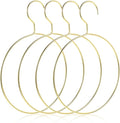 LUOZZY 4pcs Clothes Hanger Metal Belt Hangers Nordic Style Scarf Ring Hanger for Closet, Gold