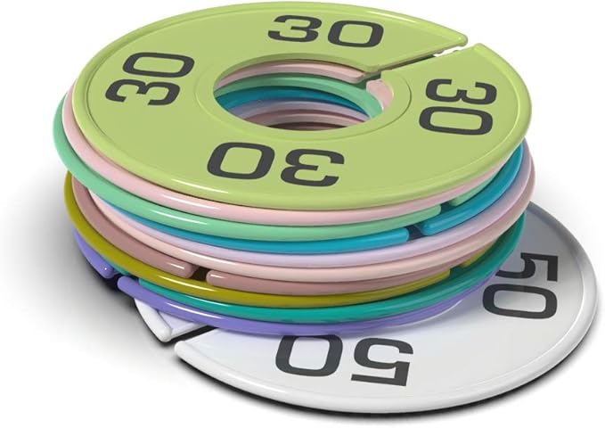 Round Rack Size Divider - Men's Sizes (30-50 Even) (11, Multi-Colored)