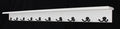 PegandRail White Shelf Coat Rack with Aged Bronze Double Style Hooks (53" with 10 Hooks)