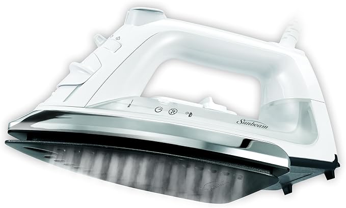 Sunbeam GCSBC Classic 1200 Watt Mid-size Anti-Drip Non-Stick Soleplate Iron Steam/Vertical Shot feature 8' 360-degree Swivel Cord GCSBCL-317-000 Auto Shut Off