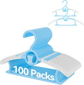 Extendable Baby Hangers, 100 Pack Non-Slip, Stackable, Blue