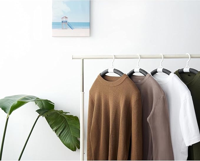 Displays By Jack No Shoulder Bumps Sweater Coat Cloth Hangers Padded Bendable Hanger for Bump Free Clothing Adjustable, Extended Width 21""(Black, 10)