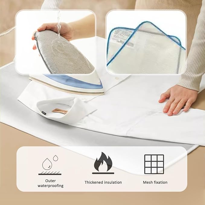 WAYUTO Over Door Garment Steamer Travel Mat 22 x 47 inches with Hook, Ironing Glove & Scorch Mesh Ironing Press Pad