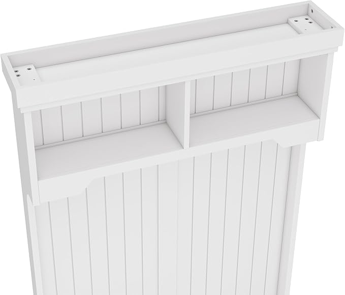 35.5 inch Hall Tree with Bench and Shoe Storage Shelf, Wood Hall Tree with 4 Hooks/Mudroom Bench with Storage and Hooks, Wood Hall Trees for Entryway, Hallway, Living Room, White