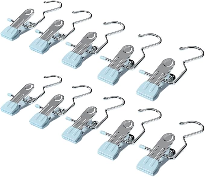 Space-Saving Clothespin Hat Pants Storage Hanging Travel Hook, Boot Hangers for Closet, Laundry Hooks Hanging Clips Clothes Pins Socks Towel Clips Hanging Hooks with Clips for Home and Travel