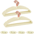 ManGotree Velvet Coat Hangers with Empty Aromatherapy Boxes, Non-Slip Short Neck Hangers, Ultra-Thin Space Saving Suit Hanger for Jacket, Shirt, Dress, Pants (22 Pack, Light Yellow)