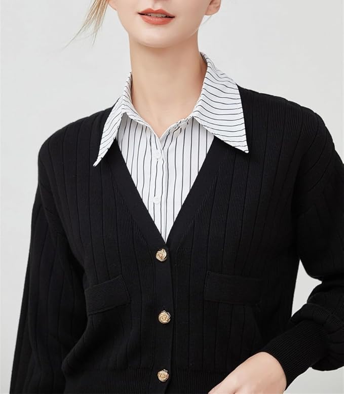 GUZOSJO Blue Striped Detachable Collar Shirt,Dickey Half Blouse False Collar for Lady Girls Men
