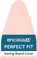 Encasa XO Ironing Board Cover and Pad 49"x18" - 4mm Felt Wide Iron Board Cover with Padding - Heat Resistant, Stain-Safe Dye, Non Slip Elastic Bungee Cord Tightening Iron Table Cover Powder Pink