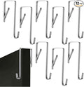 12 Pack Heavy Duty Stainless Steel Door Hanger Door Hooks Adjustable Over The Door Hook for Clothes Hanging Hats Keys Towels Coats Handbags Ornaments
