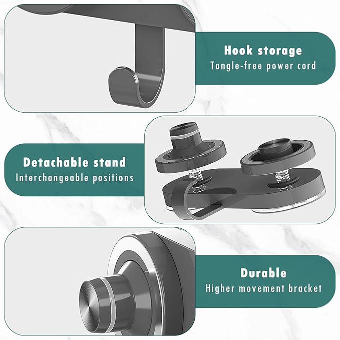 Magnetic Hair Dryer Holder – Punch-Free Suction Cup Wall Mount for Dyson & Laifen, with Cord Organizer & Non-Slip Design, Space-Saving Blow Dryer Rack for Styling Tools Accessories