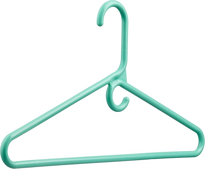 DEILSY™ Aqua Heavy Duty Hangers with Hooks for Scarves & Belts – Thick and Strong Clothes Hangers for Shirts, Jackets, Pants, and Dresses – Space-Saving Plastic Hangers – Pack of 10