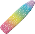 GLENLCWE Rainbow Music Note Ironing Board Cover,Colorful Iron Pad Covers Non Slip with Hook and Loop,Thick Padding Iron Board Cover Protector Washable
