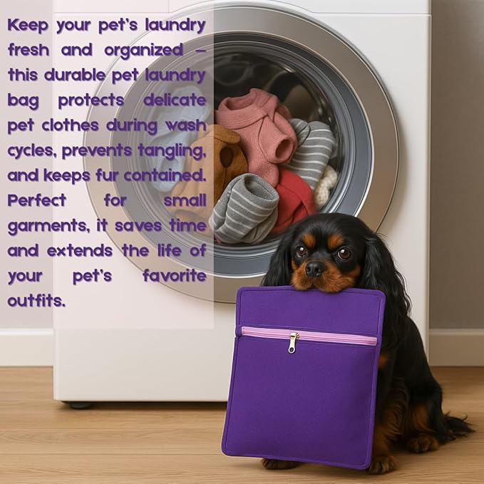 Pet Laundry Bag 31.5" × 27.5" – Jumbo Cotton Wash Bag for Dog, Cat & Horse Hair, Protects Washing Machine from Pet Hair & Dirt, Includes Bonus 19.7" × 23.6" Mesh Laundry Bag