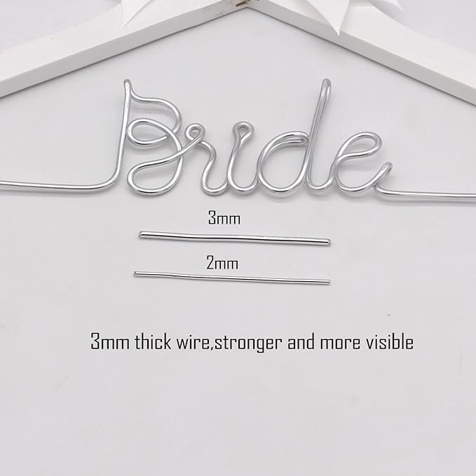 Custom Wire Bride Hanger and Groom Wedding Wooden Hanger with Letter Wedding Gift Bridal Party & Shower